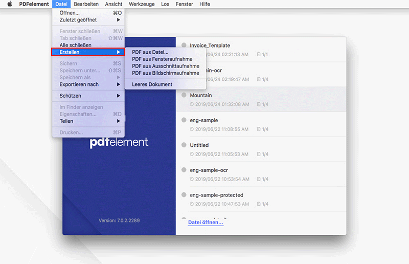 Dateien in PDF erstellen auf Mac