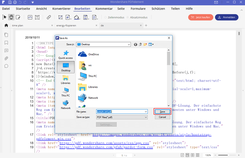 XML to PDF - Convert PDF online xml datei in pdf online