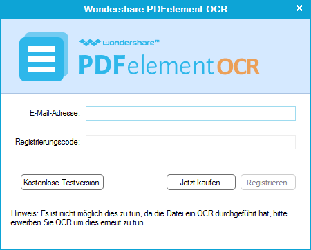 ocr registrieren