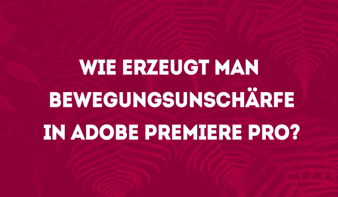 Wie Bewegungsunschärfe in Adobe Premiere Pro erzeugen