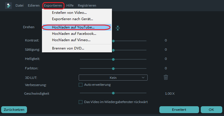 upload video to YouTube
