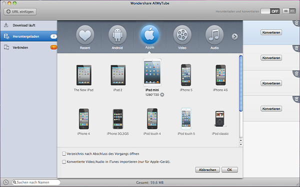 importieren youTube Videos aufs iTunes