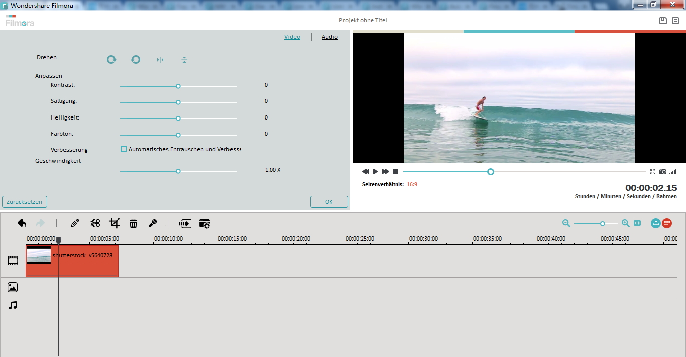 Videobearbeitung mit Wondershare Filmora (Vormals Wondershare Video Editor)