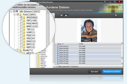photo recovery key feature