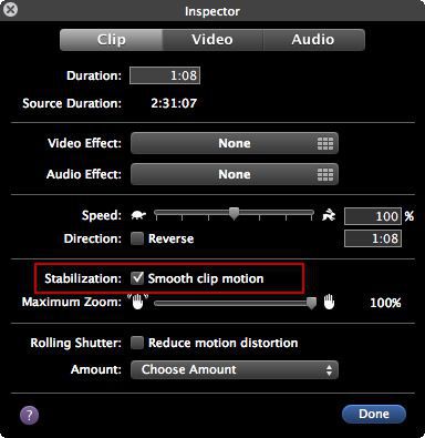 how to stabilize iMovie videos