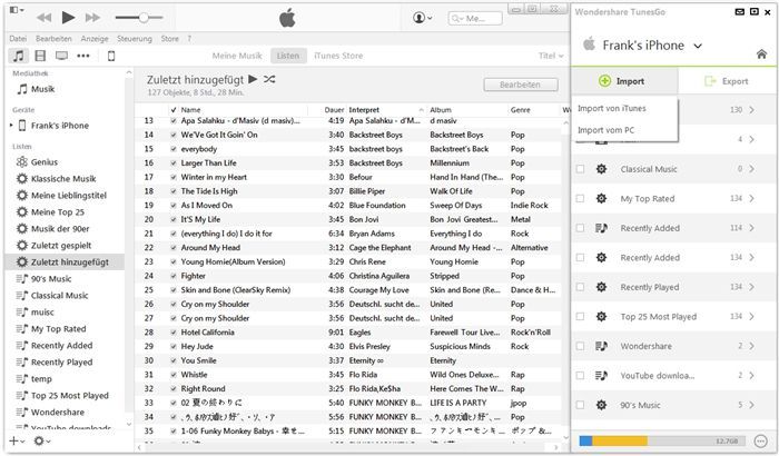 itunes daten auf android