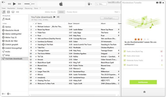 itunes musikbibliothek aufräumen