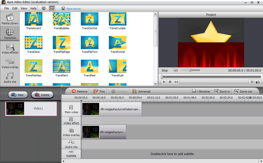 aura video editor Untertitel Bearbeiten Programm